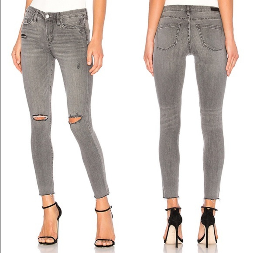 BLANK NYC grey distressed skinny jeans